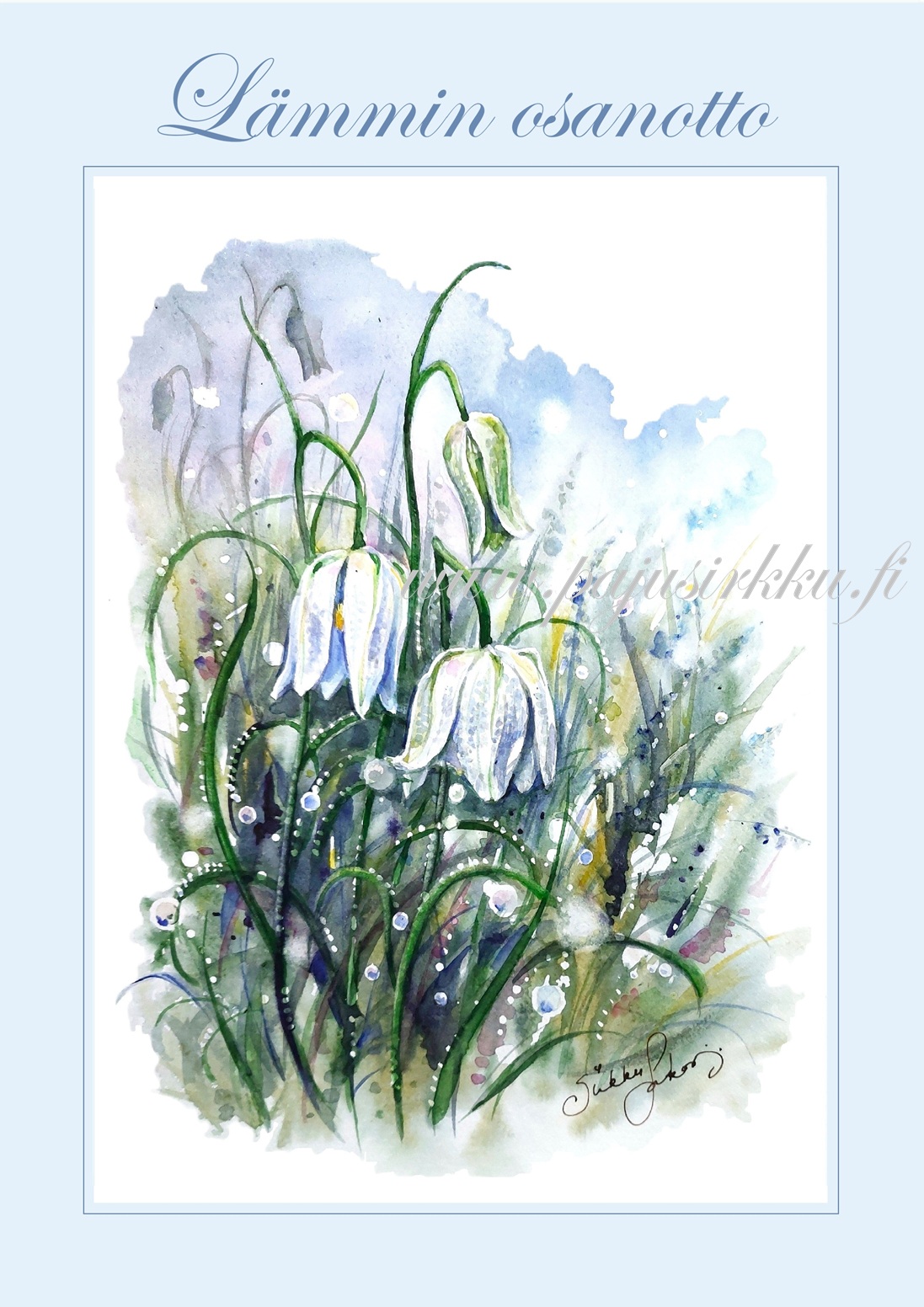 Suruadressi10 "Valkea pikarililja" A4